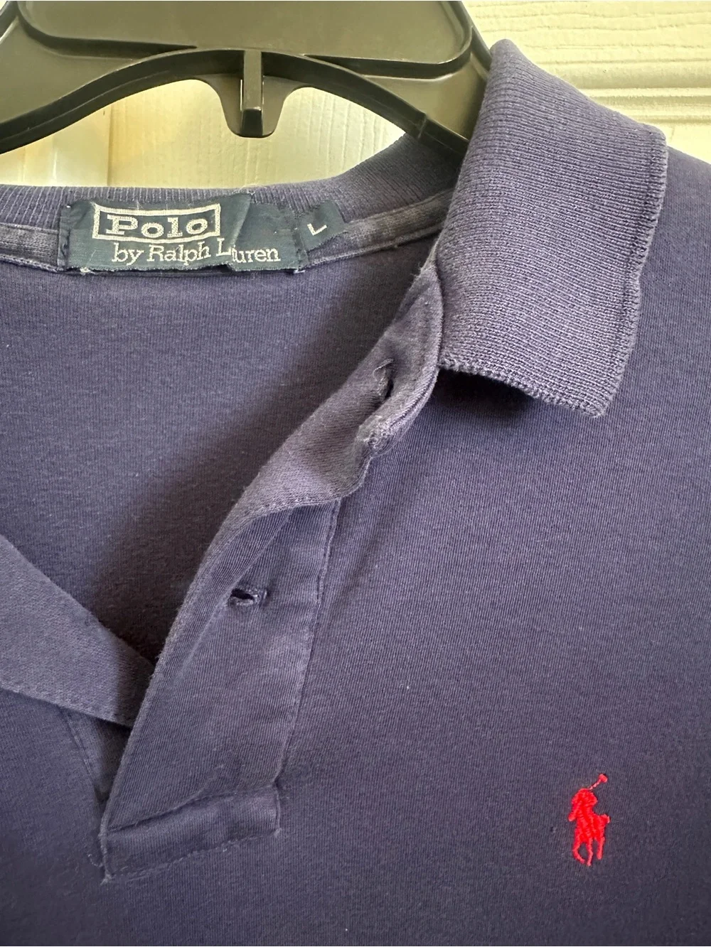 Ralph Lauren Men's Navy Polo with Red Pony Logo